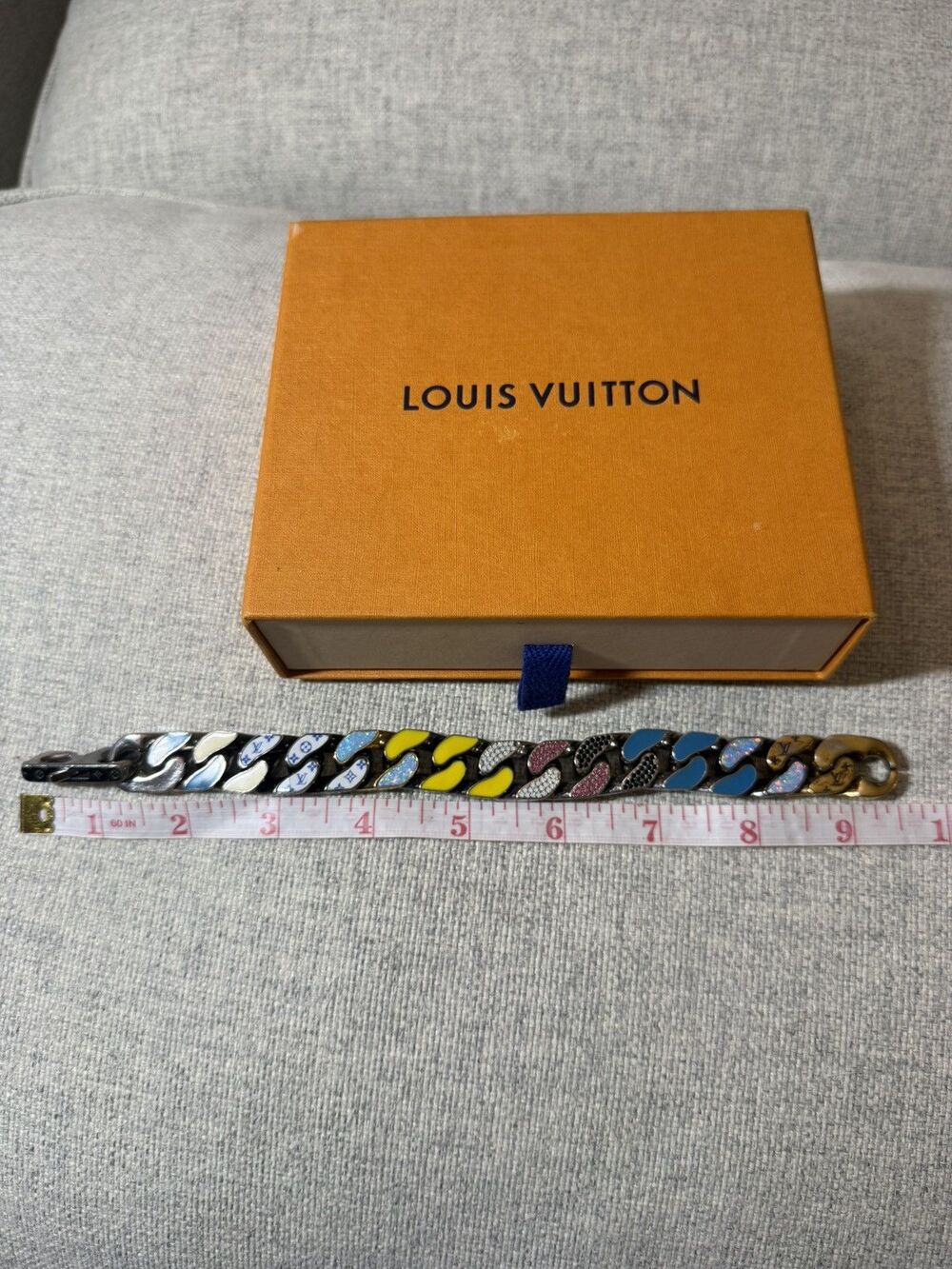 Louis Vuitton Monogram Chain Bracelet Multicolor Gunmetal